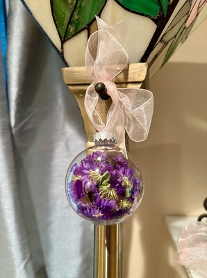 Rustic Dried Flower Ball Ornament, Favor, Housewarming Gift - image2